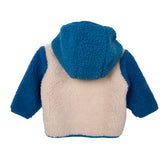 Polerón Bebé Niño Forrado Sherpa y Broches Azul / Crudo