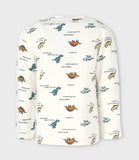 POLERA ML DINOSAURIOS CRUDO ALGODON