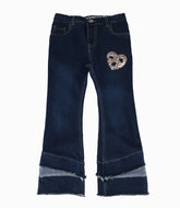 JEANS DENIM FLECOS AZUL NIÑA