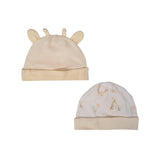 Pack de 2 Gorros Recién Nacido Unisex Estampado Amarillo