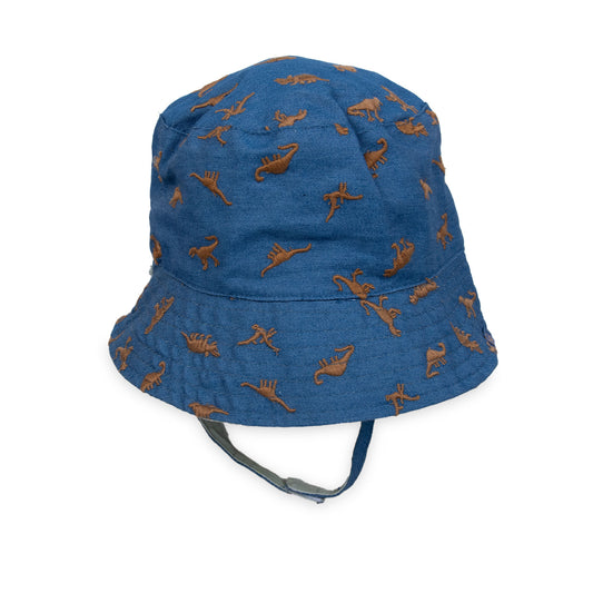 Gorro Bebé Niño Reversible Diseño Dinosaurio Azul / Celeste