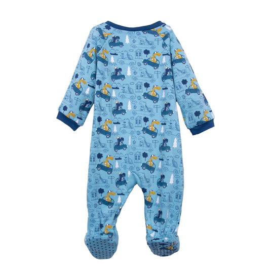 Pijama Bebé Niño Enterito Dino Brilla en la Oscuridad Azul