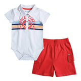 CONJUNTO 2P BODY SHORT ATHLETIC ROJO BEBE
