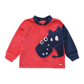 CONJUNTO 2P DINO PLUSH ROJO BEBE