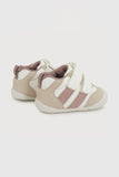 ZAPATILLA DE NINA DOS VELCROS CANA BAJA LINEAS