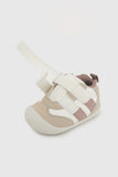 ZAPATILLA DE NINA DOS VELCROS CANA BAJA LINEAS