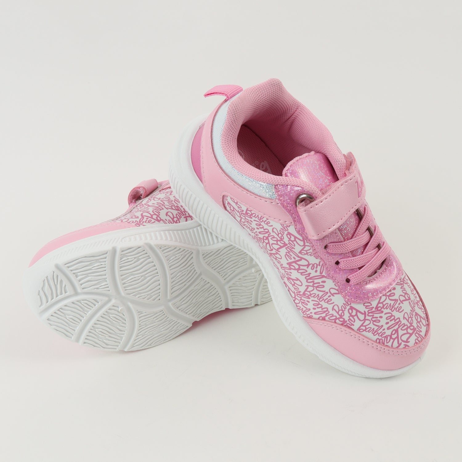 ZAPATILLA CON LUCES FULL PRINT BARBIE CON ROSADO