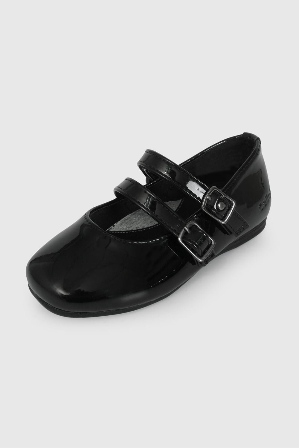 Ballerina Doble Traba Charol Negro / Black