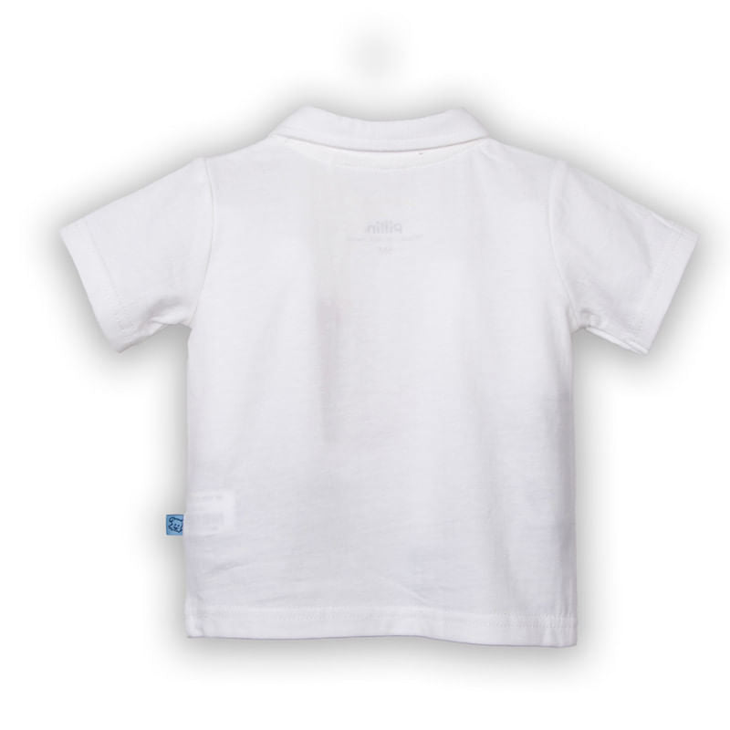 Polera Bebé Niño Blanco / Celeste