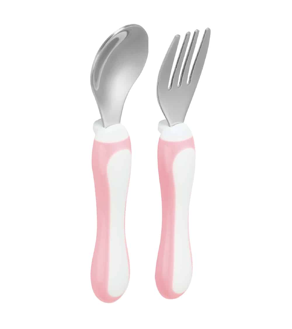 Set Cubiertos de Metal Para Bebé ROSADO