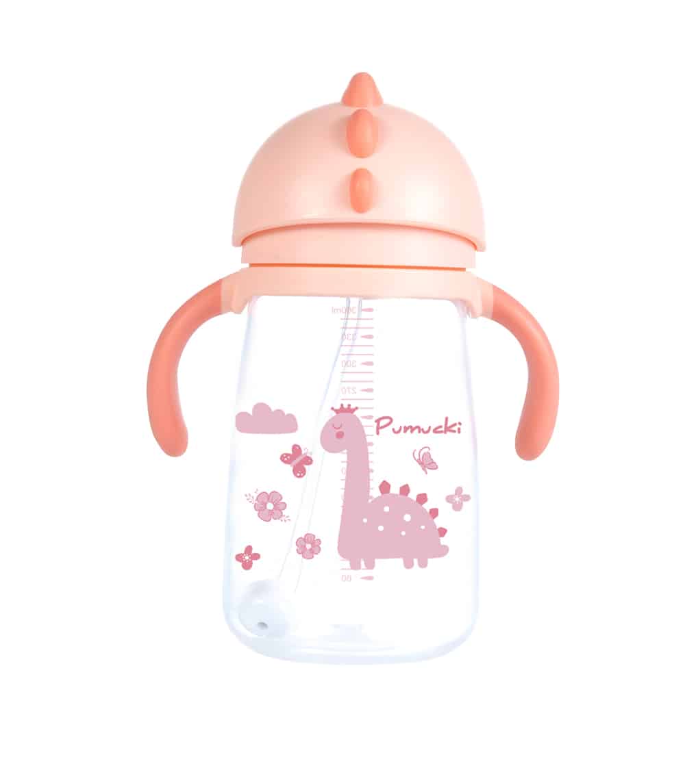 Vaso con Bombilla Antiderrame ROSADO