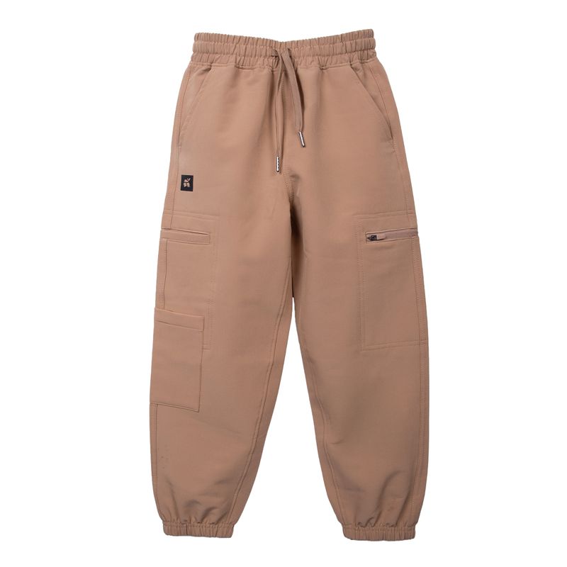 Pantalón Niño Jogger Cargo Elasticado Café / Gris