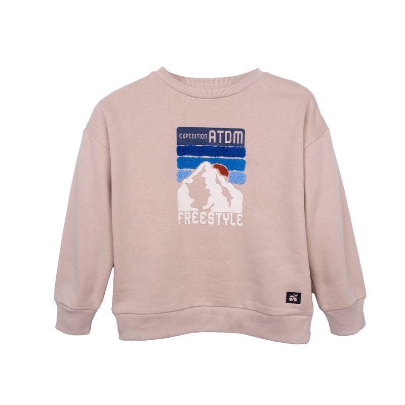 Polerón Niño Cuello Redondo Estampado Freestyle Arena / Azul