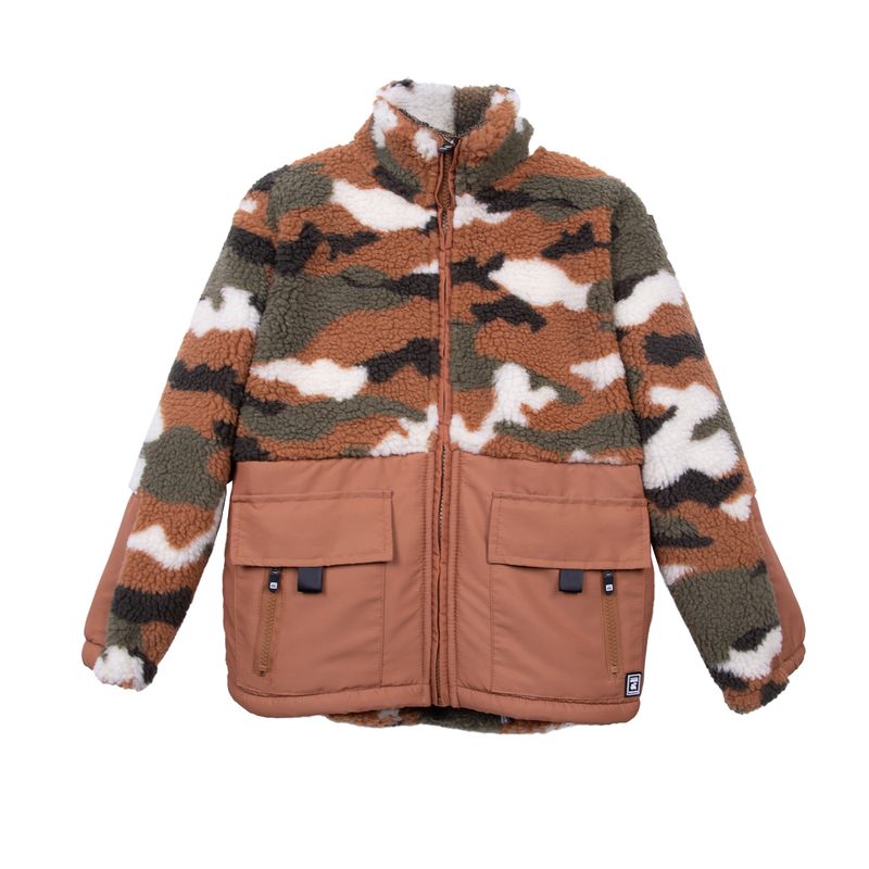 Polerón Chiporro Niño con Estampado Camuflaje Café