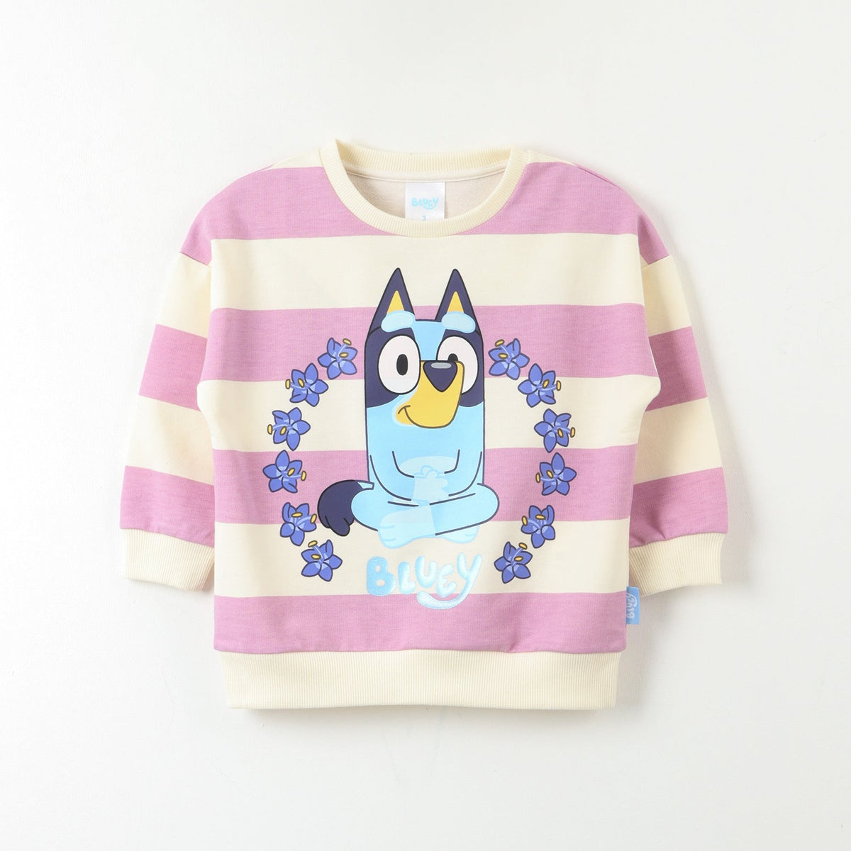 POLERON CERRADO TODDLERA RAYAS BLUEY