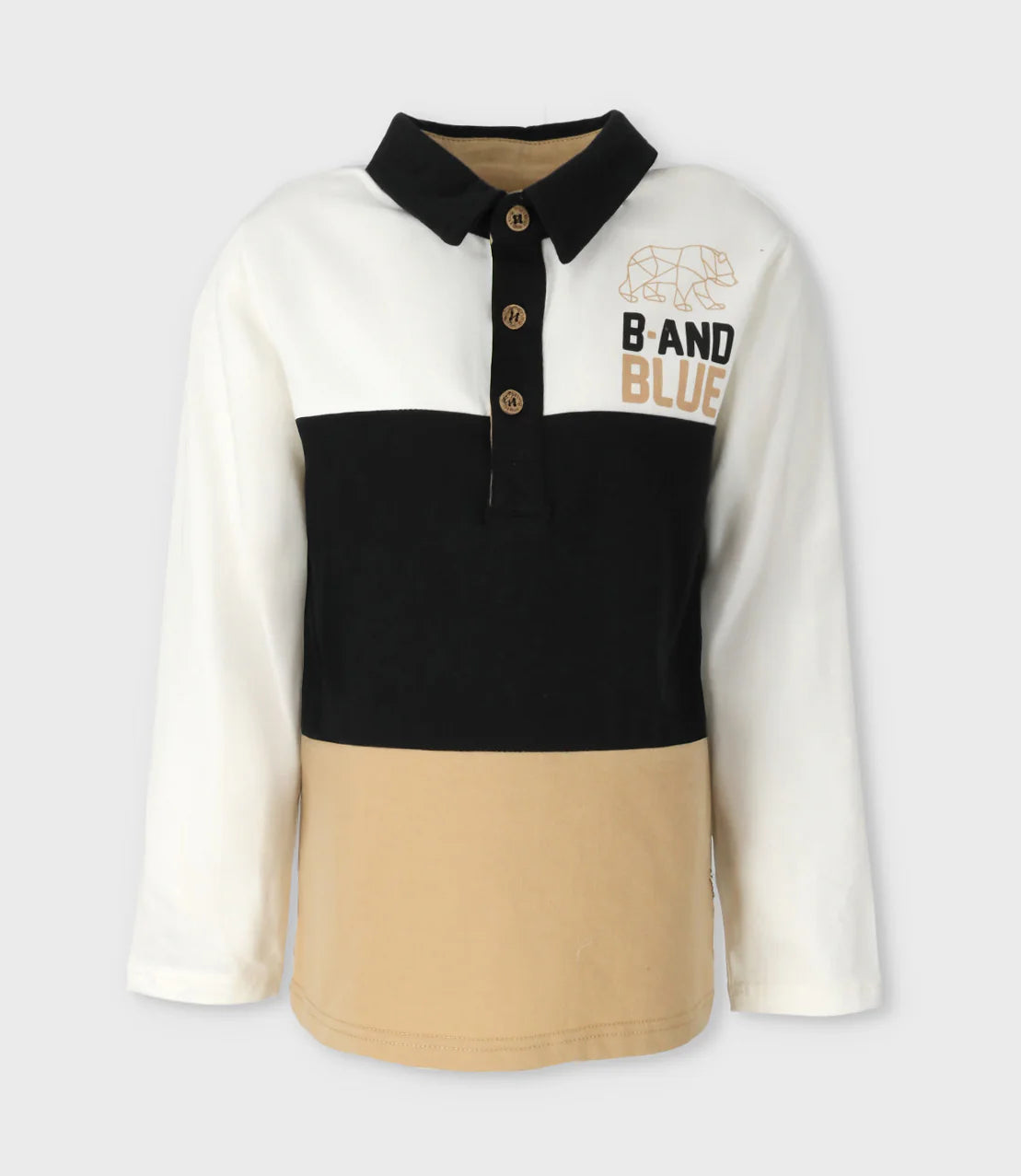 POLERA ML TRICOLOR CRUDO ALGODON