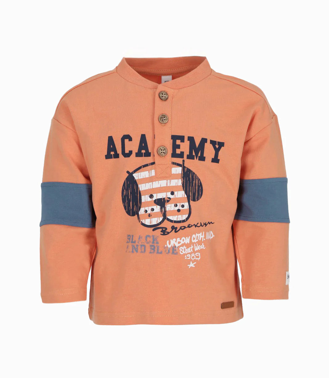 POLERA ML PERRITO BOTONES NARANJO BEBE