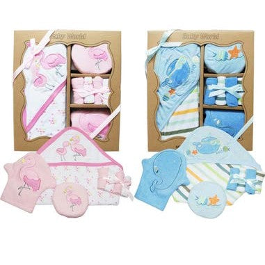 Set de Bano Textil 7 Piezas (Rosado y Azul) - Best House