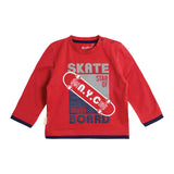 POLERA JERSEY ALGODÓN BROCHE EN HOMBRO ROJO