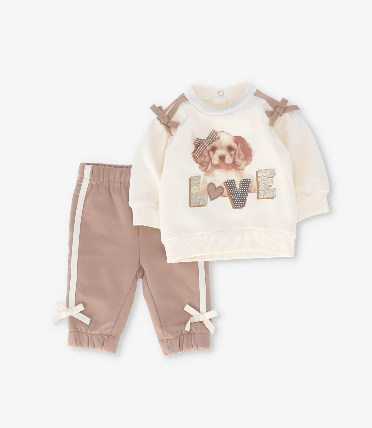 Buzo Recién Nacida con Perro Beige