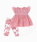Conjunto Recién Nacida con Gato Palo Rosa