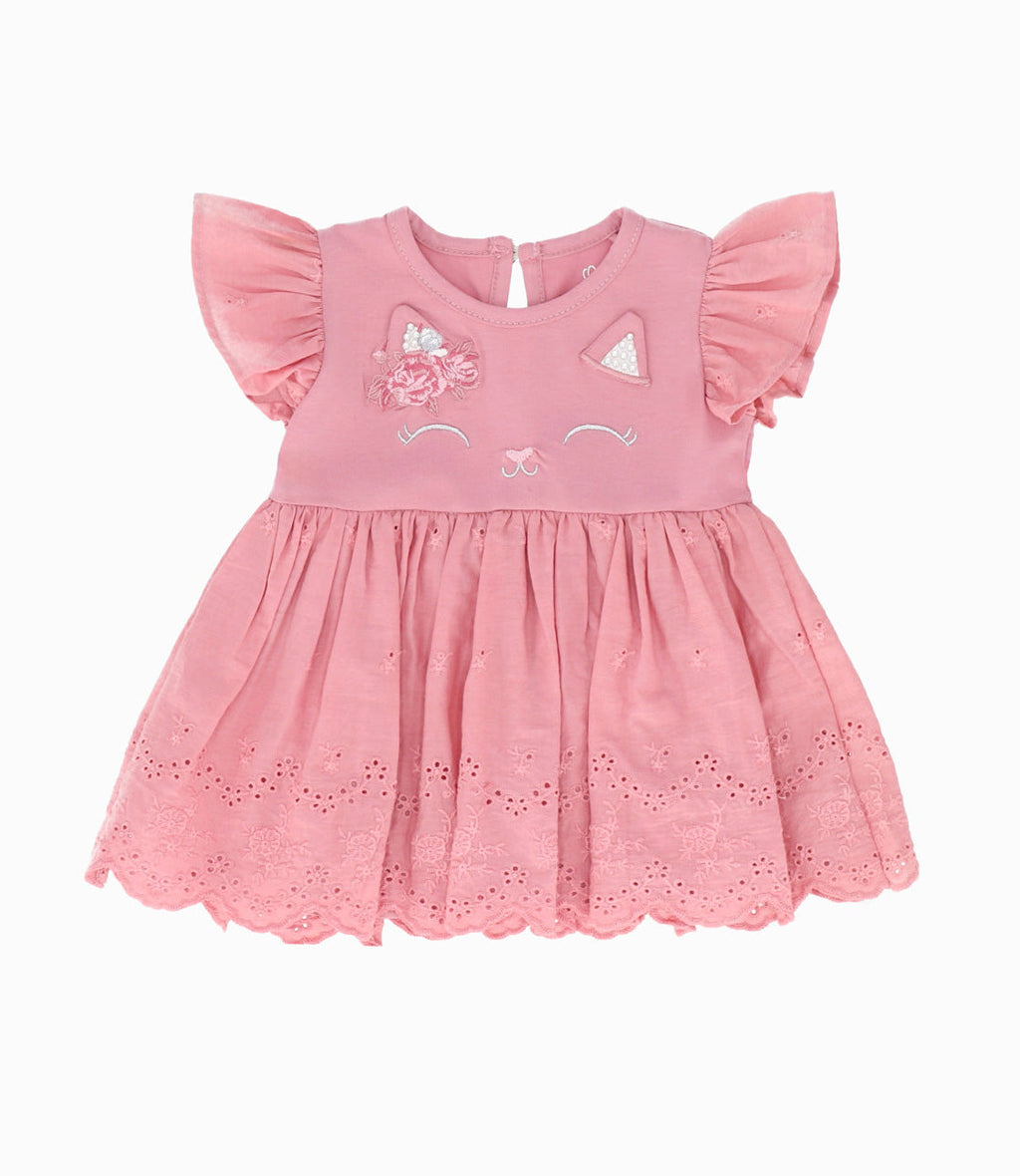 Conjunto Recién Nacida con Gato Palo Rosa