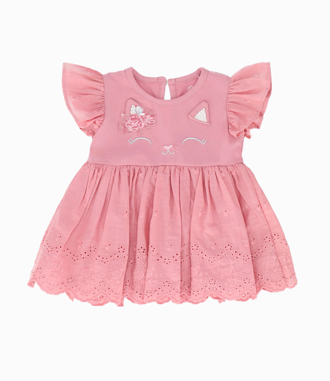 Conjunto Recién Nacida con Gato Palo Rosa
