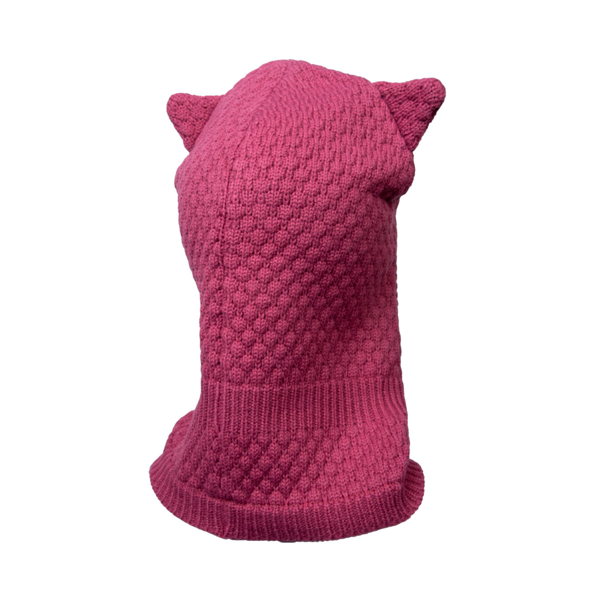 Gorro Bebé Niña Pasamontañas con Orejitas Burdeo / Crudo