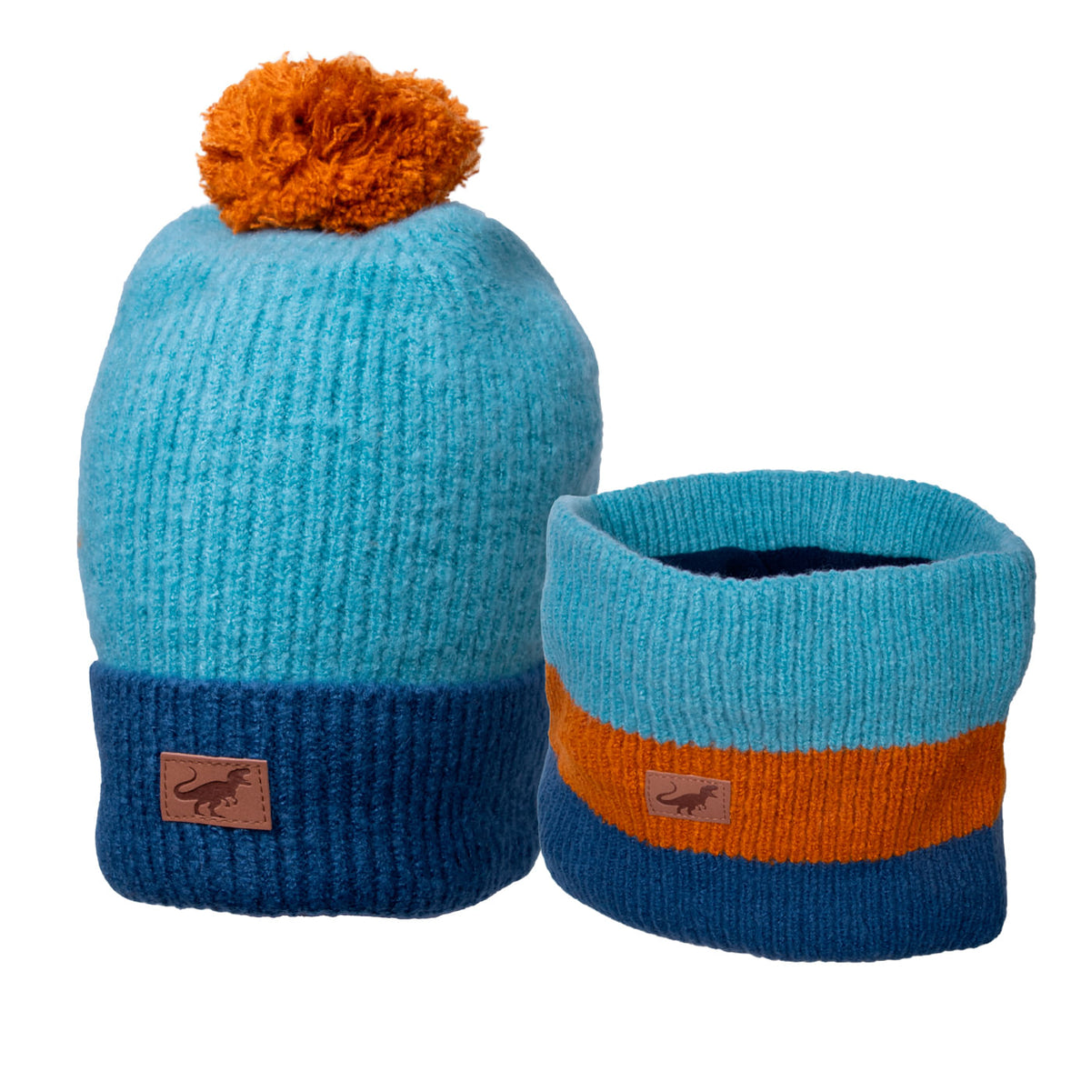 Gorro Niño Café / Celeste