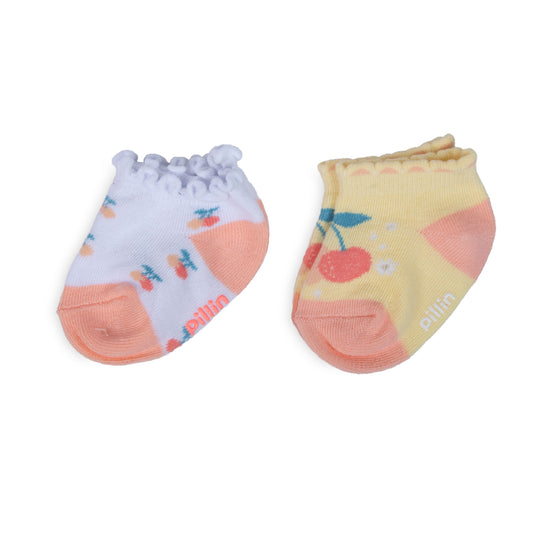 Pack de 2 Calcetines Bebé Niña Algodón Cerezas Surtido