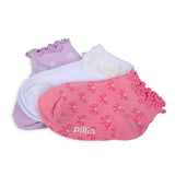 Pack de 3 Calcetines Bebé Niña Algodón con Vuelos Surtido