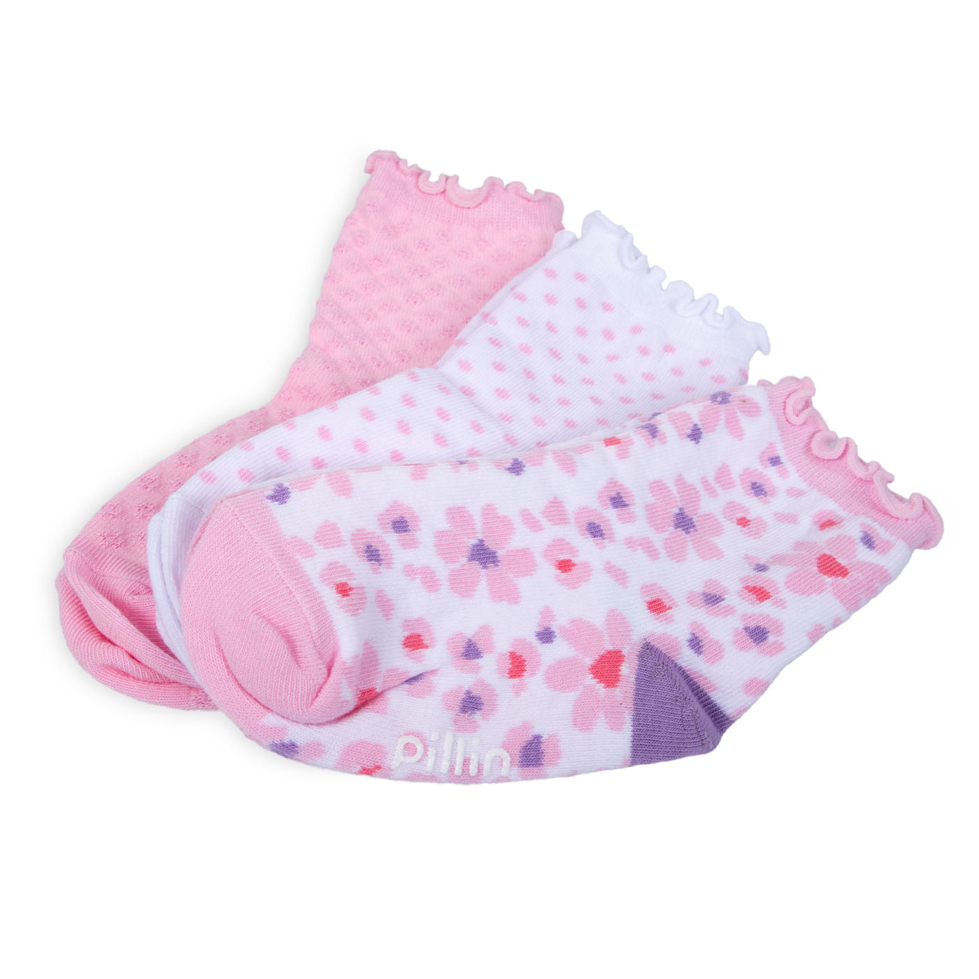 Pack de 3 Calcetines Bebé Niña Algodón Floral Surtido