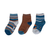 Pack de 3 Calcetines Niño Algodón Dinosaurio y Rayas Surtido