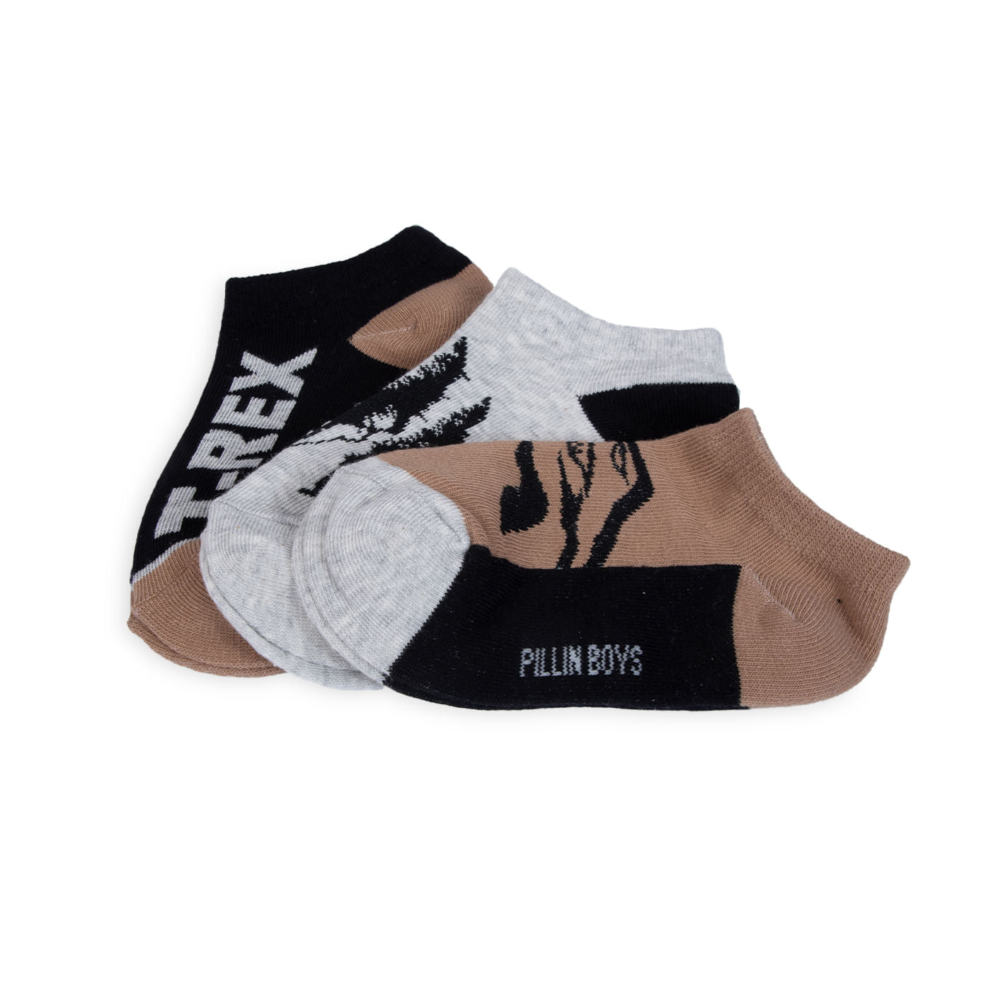 Pack de 3 Calcetines Niño Algodón Diseño Dinosaurios Surtido