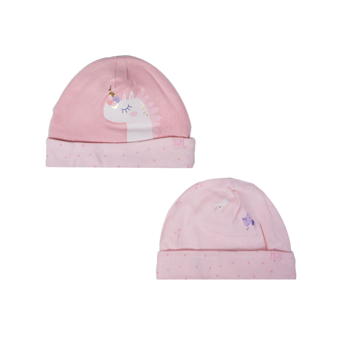 Pack de 2 Gorros Recién Nacido Niña Estampado Surtido