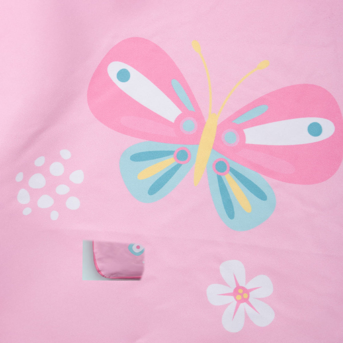 Toalla Bebé Niña Microfibra con Capucha Mariposa Rosado