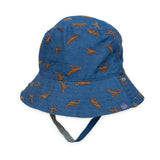 Gorro Bebé Niño Reversible Diseño Dinosaurio Azul / Celeste
