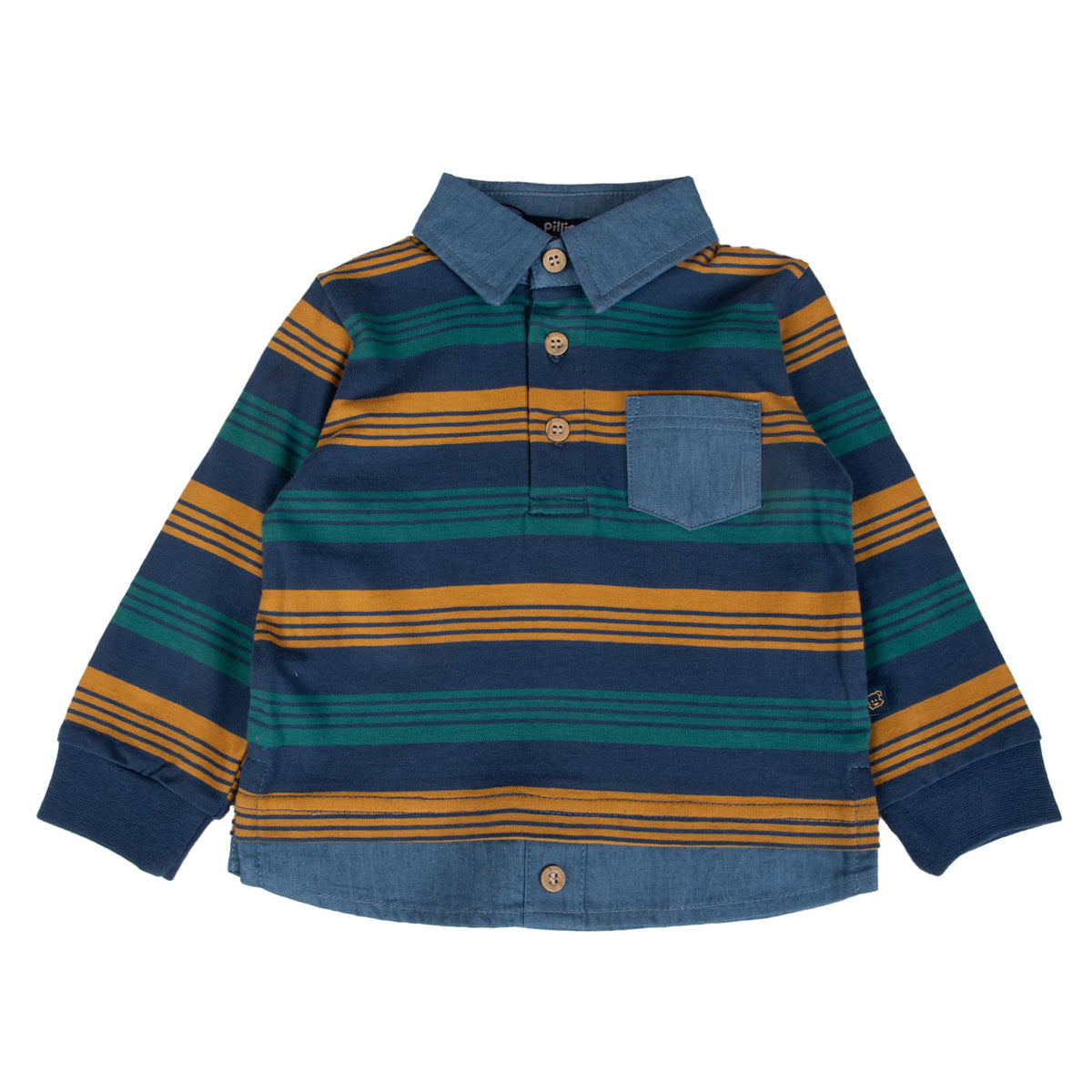 Polera Bebé Niño Azul / Crudo