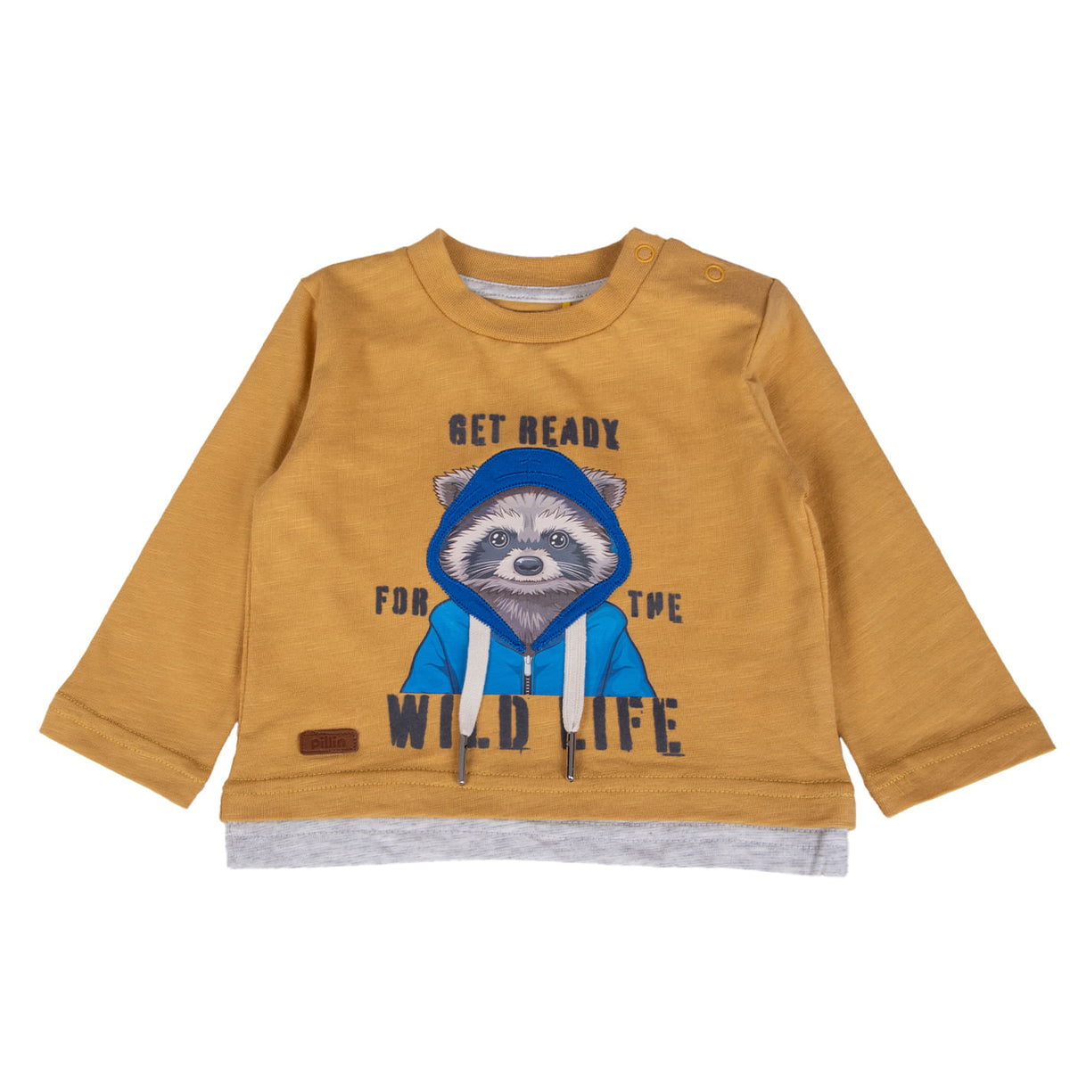 Polera Bebé Niño Azul / Mostaza