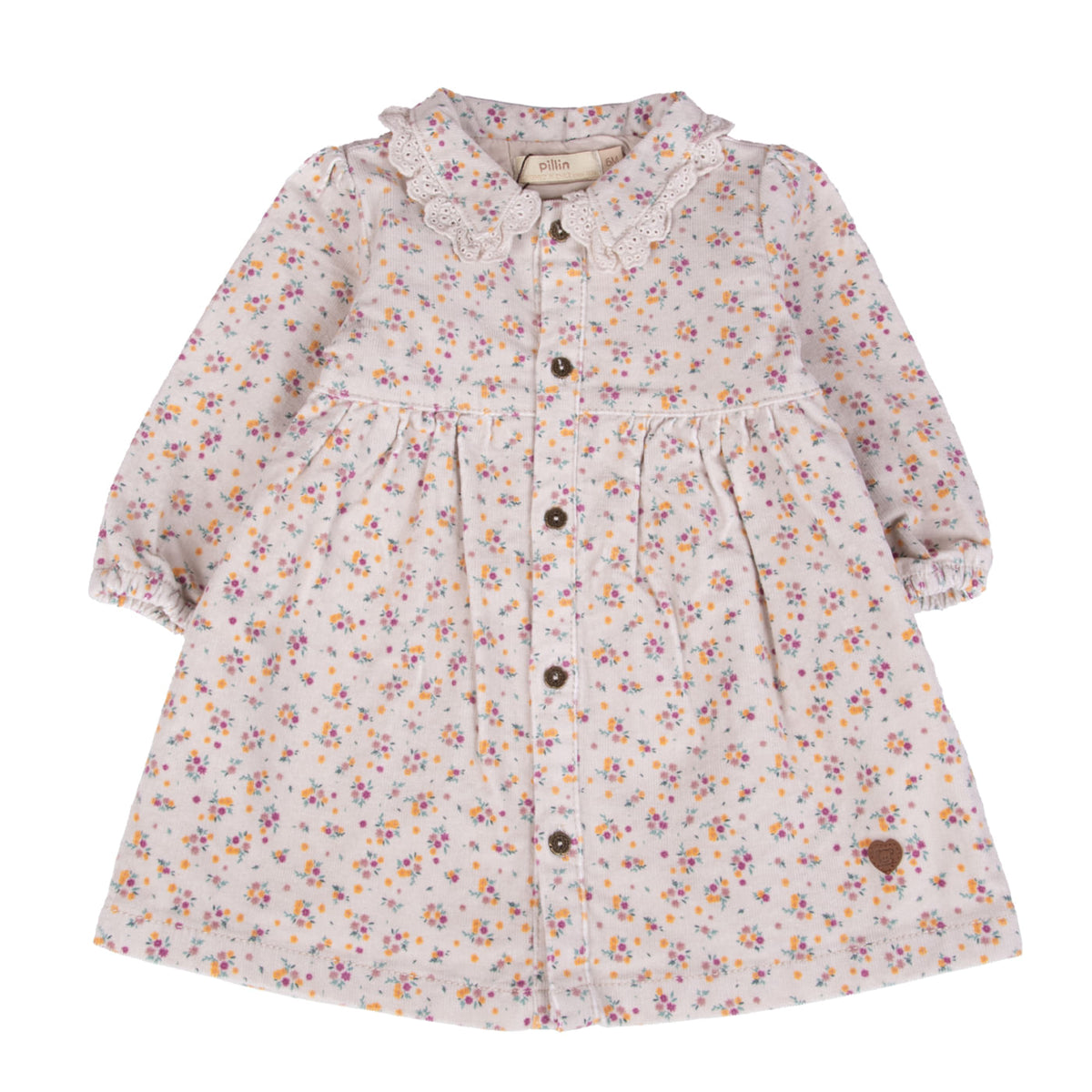 Vestido Bebé Niña Crudo / Rosado