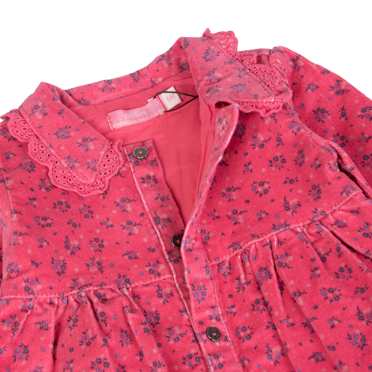 Vestido Bebé Niña Crudo / Rosado