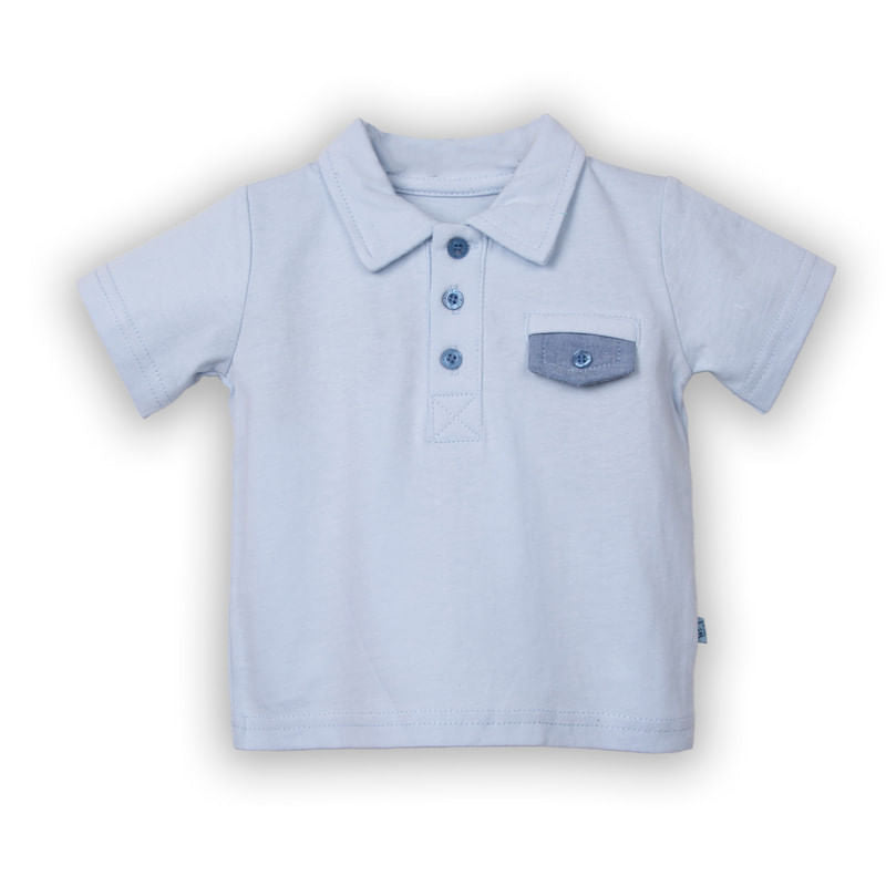 Polera Bebé Niño Blanco / Celeste