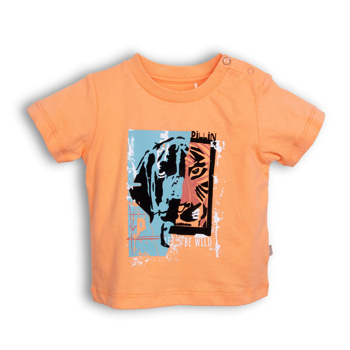Polera Bebé Niño Azul / Naranjo