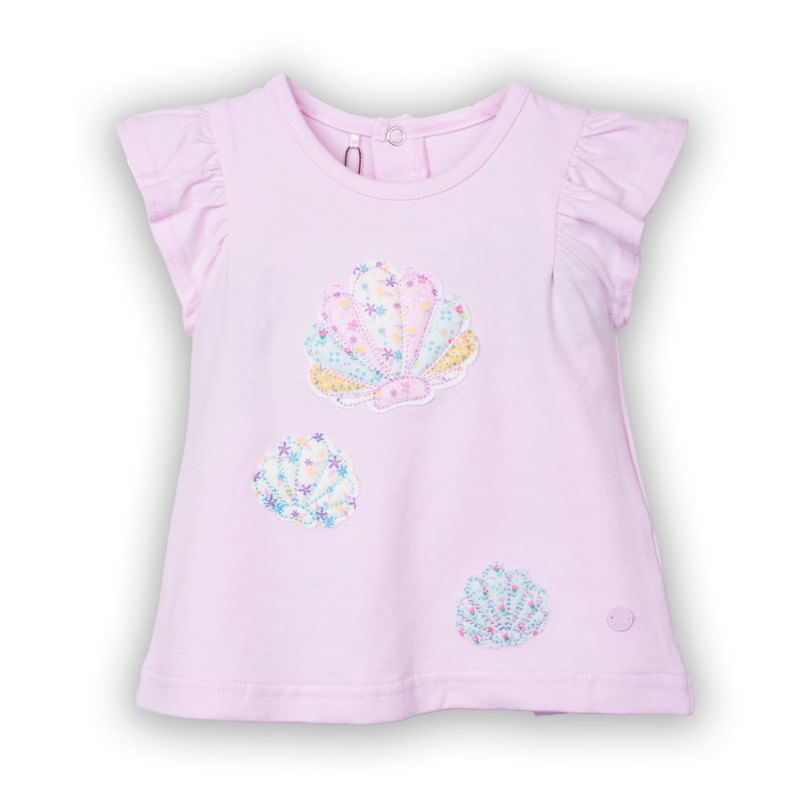 Polera Bebé Niña Rosado / Blanco