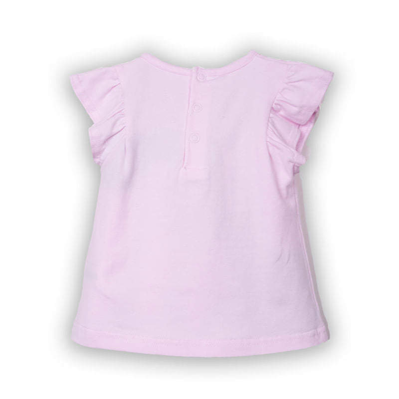 Polera Bebé Niña Rosado / Blanco
