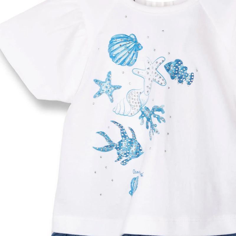 Conjunto Beba Blanco / Damasco