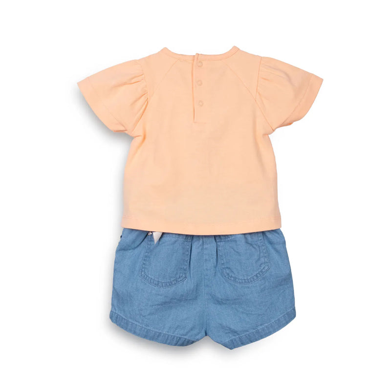 Conjunto Beba Blanco / Damasco