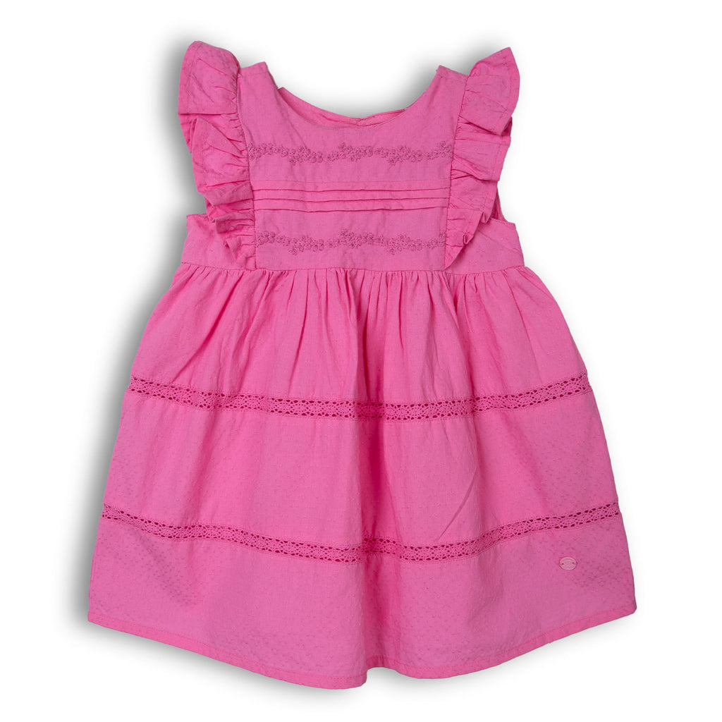 Vestido Bebé Niña Blanco / Fucsia