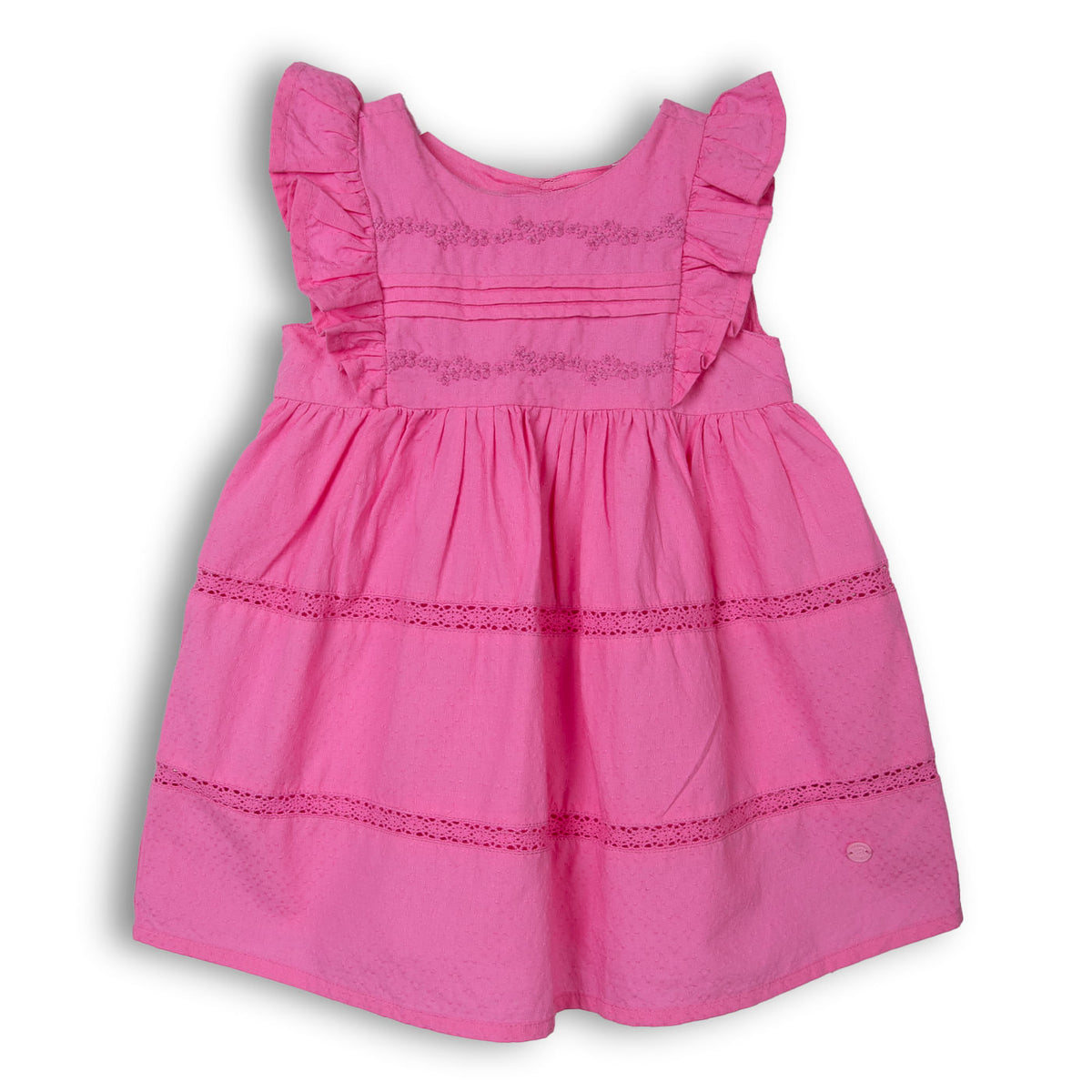Vestido Bebé Niña Blanco / Fucsia