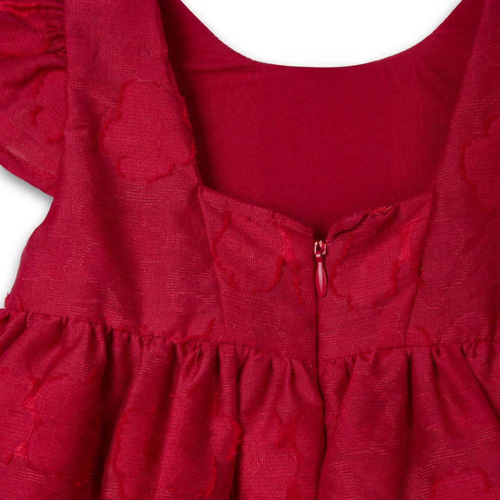 Vestido Bebé Niña Crudo / Rojo